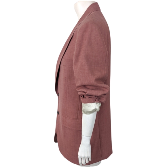 Vintage Oversized Blazer Linen Pink 80s Golf Hart Schaffner & Marx L - Picture 4 of 12